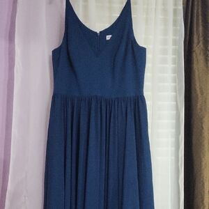 Dress The Population Alicia Chiffon Lace Fit & Flare Midi Dress Peacock Blue XL